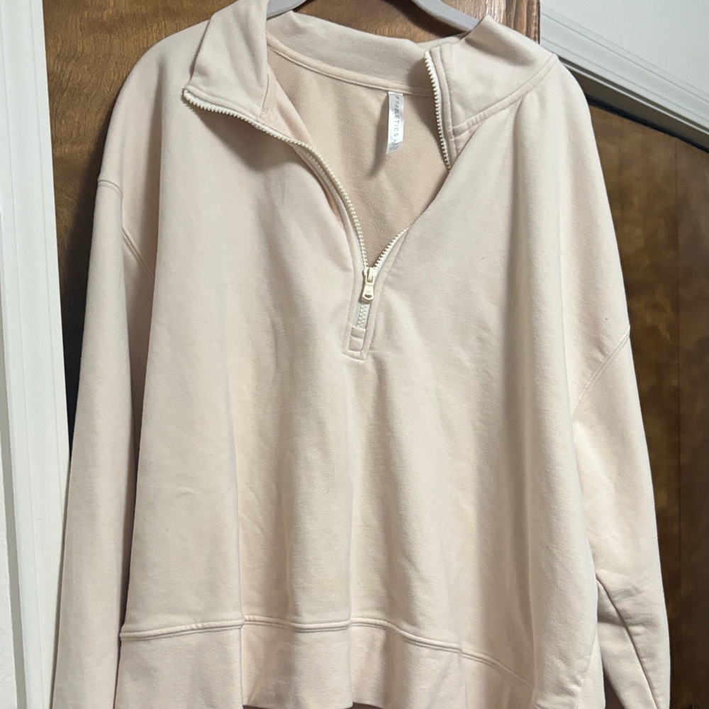Fabletics Cream Half-Zip Women's Hoodie